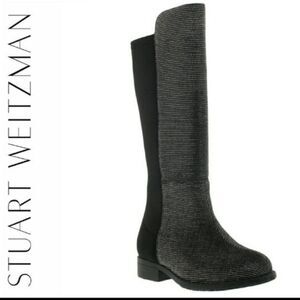Stuart Weitzman 5050 Shimmer & Black Noir Boots Size 5 (Girls)